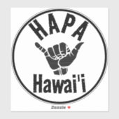 HAPA HAWAII TRIBAL SHAKA STICKER (Vel)