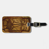 Hapalua Tiki Hawaiian Faux Koa Wood Bagagelabels (Voorkant horizontaal)