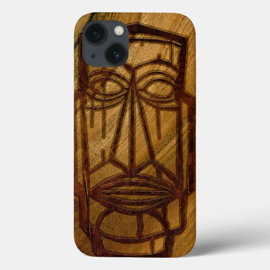Hapalua Tiki Hawaiian Faux Koa Wood Case-Mate iPhone Case (Achterkant)