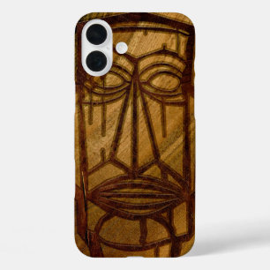 Hapalua Tiki Hawaiian Faux Koa Wood Hoesje-Mate Ph iPhone 16 Plus Hoesje