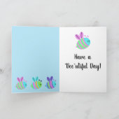 HapBee Birthday, schattige bijen gepersonaliseerd Kaart (Binnen)