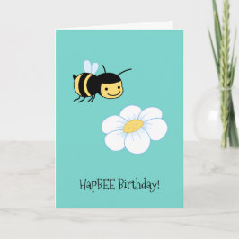 HapBEE (gelukkig) Verjaardag Bijenbloem Kaart