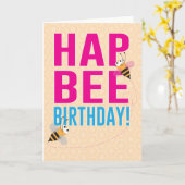 HapBEE Verjaardag (Happy Birthday) Kaart (Gele Bloem)