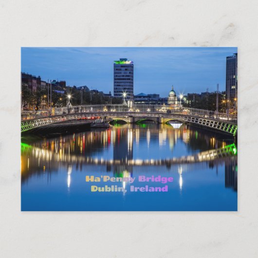 Ha'Penny Bridge, Dublin, Ierland Briefkaart (Voorkant)
