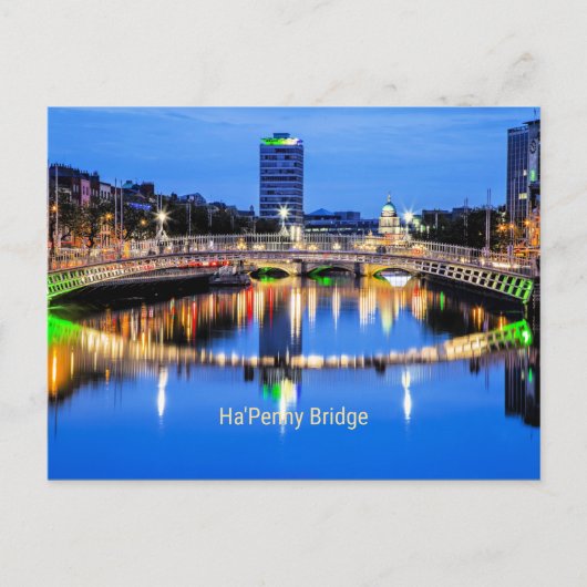 Ha'Penny Bridge, Dublin, Ierland Briefkaart (Voorkant)