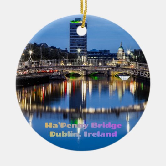 Ha'Penny Bridge, Dublin, Ierland Keramisch Ornament (Voorkant)