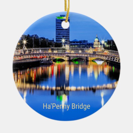 Ha'Penny Bridge, Dublin, Ierland Keramisch Ornament (Voorkant)