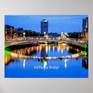 Ha'Penny Bridge, Dublin, Ierland Poster