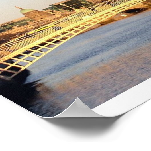 Ha'penny Bridge Dublin Ierland Poster (Hoek)