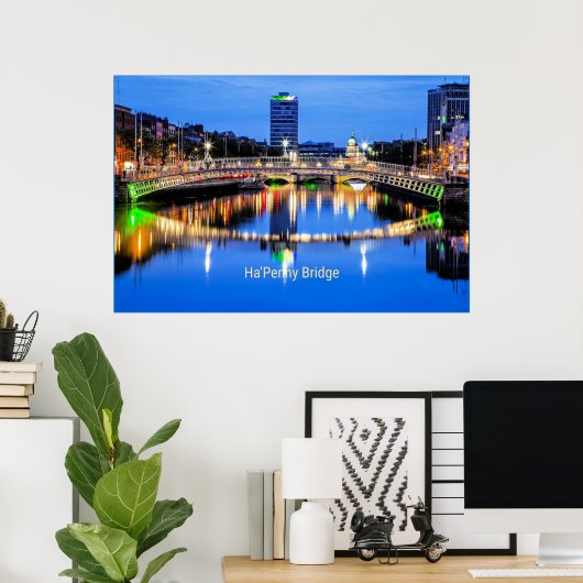 Ha'Penny Bridge, Dublin, Ierland Poster (Thuiskantoor)