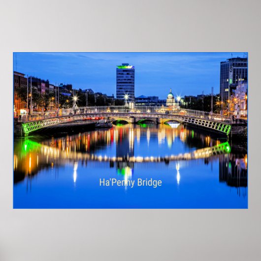 Ha'Penny Bridge, Dublin, Ierland Poster (Voorkant)