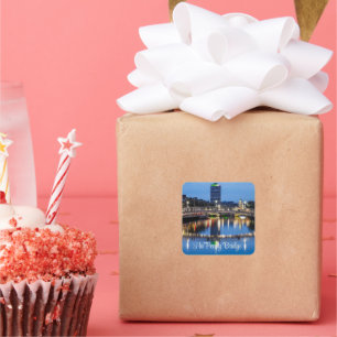 Ha'Penny Bridge, Dublin, Ierland Vierkante Sticker