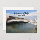 Ha'penny Bridge Dublin Ireland Briefkaart (Voorkant / Achterkant)