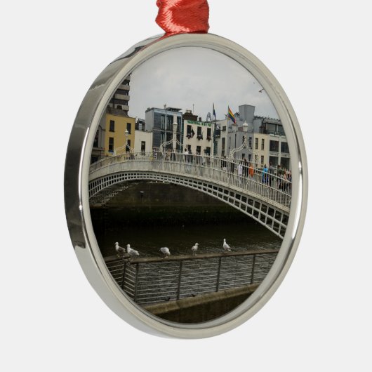 Hapenny Bridge Dublin Metalen Ornament (Rechts)