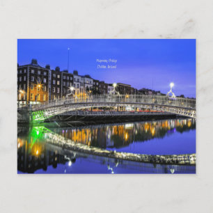 Ha'penny Bridge, Dublin, schilderachtig foto van I Briefkaart