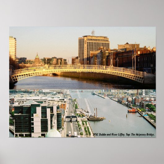 Ha'penny Bridge, Irish Financial Centre Dublin Poster (Voorkant)