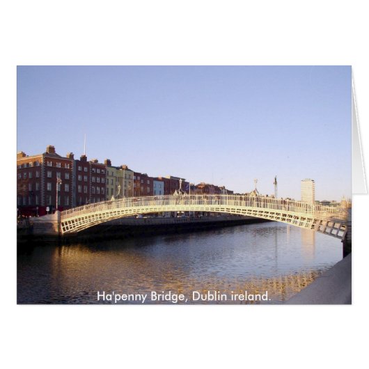 Ha'penny Bridge on River Liffey Dublin Ierland (Voorkant Horizontaal)