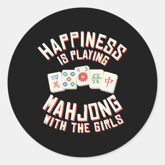 Hapess spelen mahjong met de ronde sticker (Voorkant)