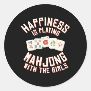 Hapess spelen mahjong met de ronde sticker