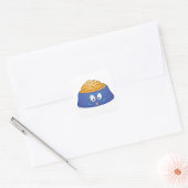 Hapige Puppy Eetbak Vierkante Sticker