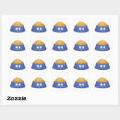 Hapige Puppy Eetbak Vierkante Sticker (Vel)