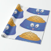 Hapige Puppy Voerbak Cadeaupapier (Uitgerold)