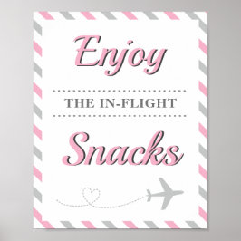 Hapjes Eten Tafel Reizen Vliegtuig Luchtvaartmaats Poster