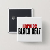 Hapkido Black Belt Vierkante Button 5,1 Cm (Voorkant /achterkant)