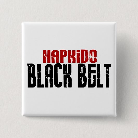 Hapkido Black Belt Vierkante Button 5,1 Cm (Voorkant)