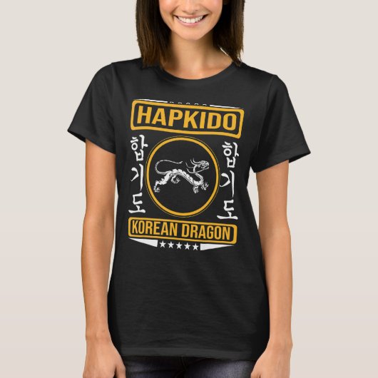 Hapkido met Koreaanse draak voor de Hapkidoin T-shirt (Voorkant)