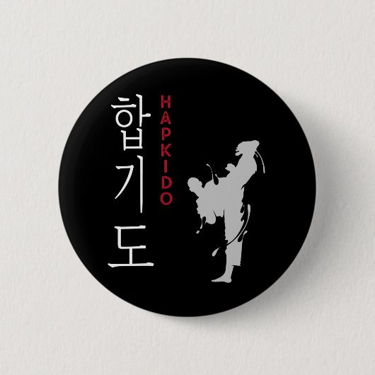 Hapkido Selfdefence Korean Martial Arts Ronde Button 5,7 Cm (Voorkant)