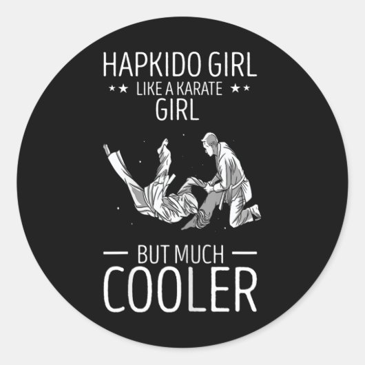 Hapkido Throw Like A Karate Girl Korean Martial Ar Ronde Sticker (Voorkant)