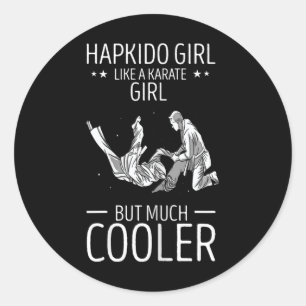 Hapkido worp als een karate meisje Koreaanse vecht Ronde Sticker