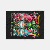 Hapness Allaround Gnome Happy Valentine St Patrick Fleece Deken (Voorkant (Horizontaal))