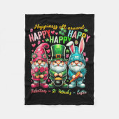 Hapness Allaround Gnome Happy Valentine St Patrick Fleece Deken (Voorkant)