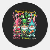 Hapness Allaround Gnome Happy Valentine St Patrick Ronde Sticker (Voorkant)
