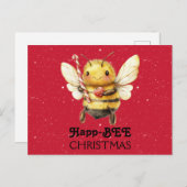 Happ-BEE Christmas Bee Briefkaart (Voorkant / Achterkant)