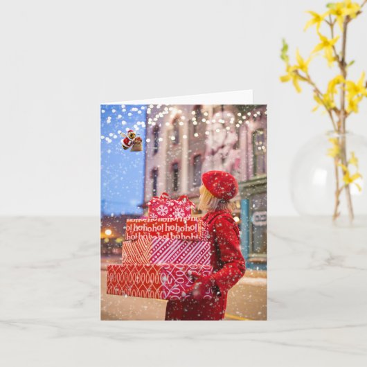 Happ-Bee Feestdagen. Kaart (Gele Bloem)