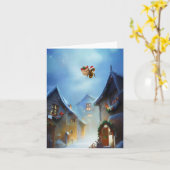 Happ-Bee Feestdagen. Kaart (Gele Bloem)