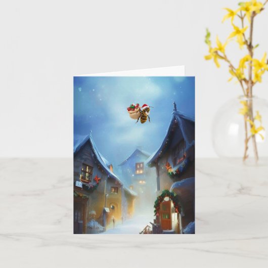 Happ-Bee Feestdagen. Kaart (Gele Bloem)