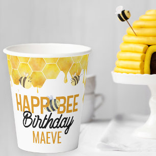 Happ-Bee Verjaardag Bij Thema Kinderfeestje Papieren Bekers