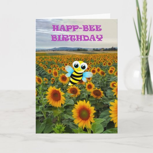 Happ-Bee Verjaardag Kaart (Voorkant)