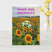 Happ-Bee Verjaardag Kaart (Gele Bloem)