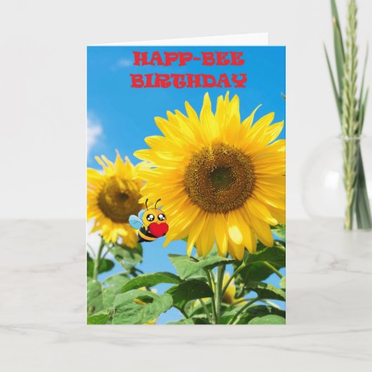 Happ-Bee Verjaardag Kaart (Voorkant)