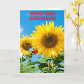 Happ-Bee Verjaardag Kaart (Gele Bloem)