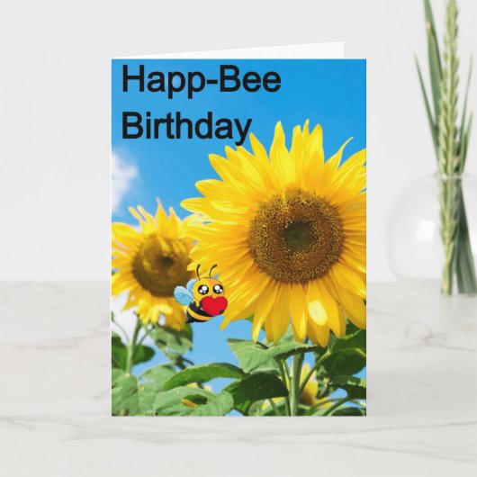 Happ-Bee Verjaardag Kaart (Voorkant)