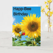 Happ-Bee Verjaardag Kaart (Gele Bloem)