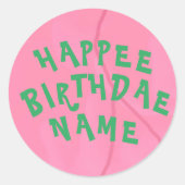 Happe Birthdae Personalized Cake Sticker (Voorkant)