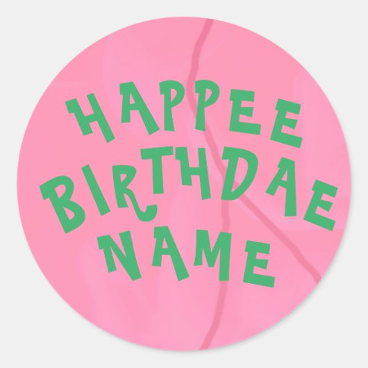 Happe Birthdae Personalized Cake Sticker (Voorkant)