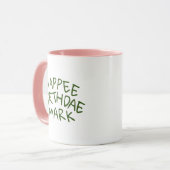 Happee Verjaardag Naam met Groene Tekst Mok (Voorkant links)